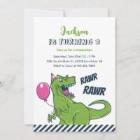 T-Rex Dinosaur Rawr Party Kids Birthday