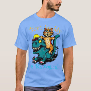 T Rex Dinosaur Riding Cat 2 T-Shirt