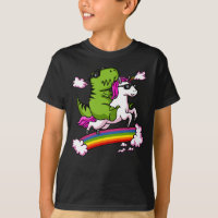T-Rex Dinosaur Riding Magical Unicorn Rainbow