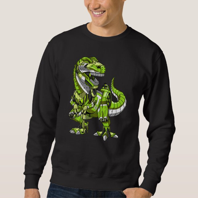 T Rex Dinosaur Robot Futuristic Science Fiction Bo Sweatshirt (Front)