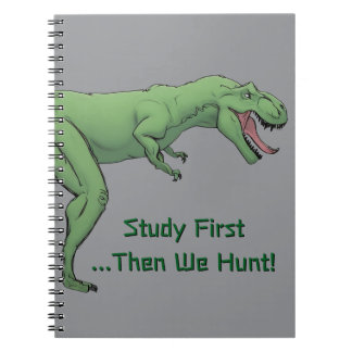 T-Rex Dinosaur School Spiral Notebook Paper