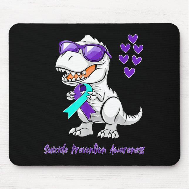 T-Rex Dinosaur Suicide Prevention Awareness Day Mouse Pad (Front)