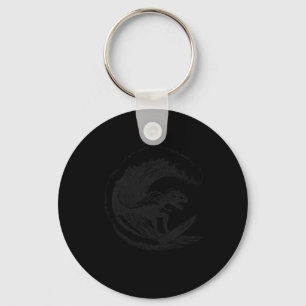 T-rex Dinosaur Surfing Surf Surfboard Surfer Key Ring