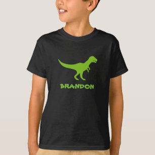 T rex dinosaur t shirt personalised with kids name