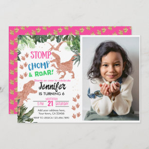 T-Rex Dinosaur Theme  Invitation