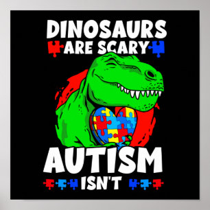 T-Rex Dinosaurs Are Scary Autism Isn't Son Child Poster