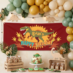 t-rex Dinosaurs kid's Birthday Banner