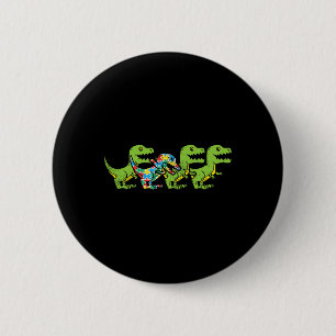 T-rex Dinosaurs Puzzle Dino Autism Awareness Asl B 6 Cm Round Badge