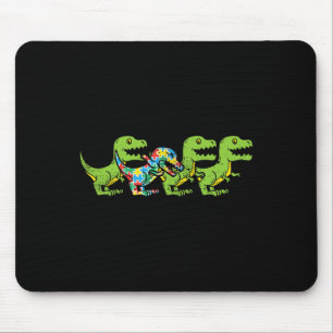 T-Rex Dinosaurs Puzzle Dino Autism Awareness ASL B Mouse Pad