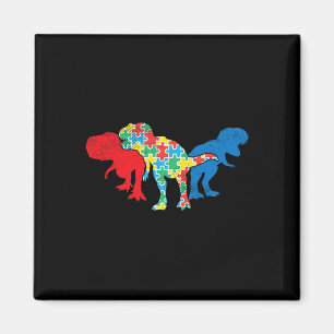T-Rex Dinosaurs Puzzle Dino Autism Awareness ASL G Magnet