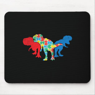 T-Rex Dinosaurs Puzzle Dino Autism Awareness ASL G Mouse Pad