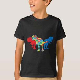 T-Rex Dinosaurs Puzzle Dino Autism Awareness ASL G T-Shirt