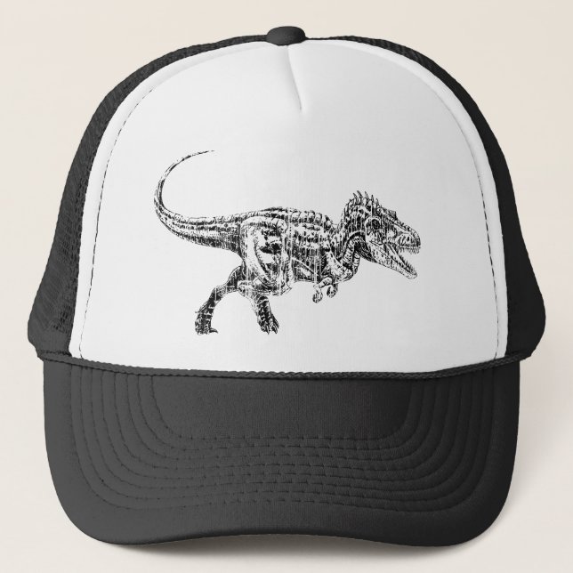T Rex Distressed Trucker Hat (Front)