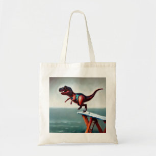 T Rex diving Tote Bag