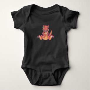 T-rex Drinking Beer Baby Bodysuit