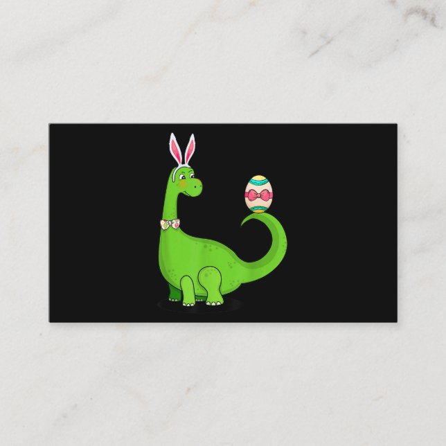 T Rex Easter Bunny Funny Dinosaur Egg Boys Kids To Business Card (Front)