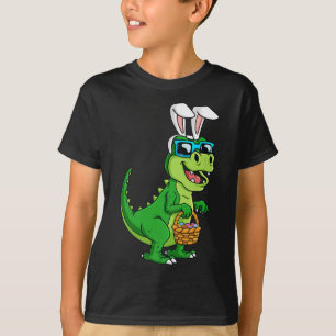 T Rex Easter Bunny With Eggs Basket Fun Dinosaur B T-Shirt