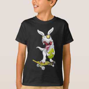 T Rex Easter Dinosaur Bunny Holding An Egg And Ska T-Shirt