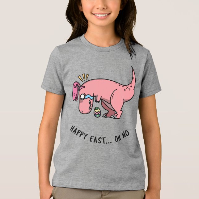 T-Rex Easter Struggle Kids Shirt (Front)