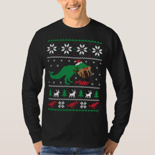 T Rex Eating Reindeer Funny Dinosaur Christmas Ugl T-Shirt