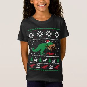 T Rex Eating Reindeer Funny Dinosaur Christmas Ugl T-Shirt