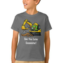 T-Rex Excavator Construction Boys T-Shirt