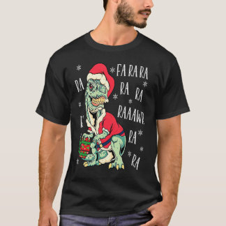 T Rex Fa Ra Ra Ra Ra Rawr Christmas Dinosaur Santa T-Shirt