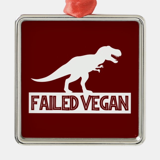 T-Rex Failed Vegan Metal Tree Decoration (Front)