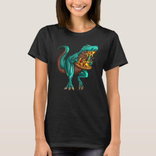 T rex Fast Food Tyrannosaurus Rex Eats Pizza Fan T-Shirt