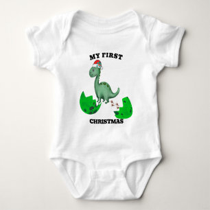 T-Rex First Christmas Baby - Dino Holiday Bodysuit