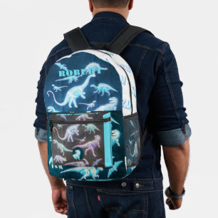 T-Rex Fluorescent  Modern Skeleton Dinosaur  Printed Backpack