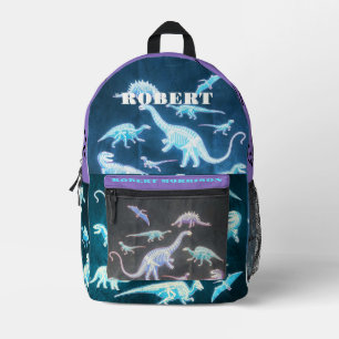 T-Rex Friends Fluorescent Skeleton Dinosaurs Printed Backpack