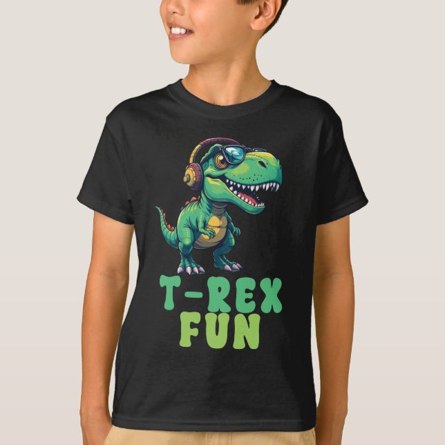 T-Rex Fun Kids Boy T-Shirt (Front)