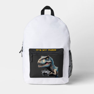 T-Rex Gamer It’s My Turn Design Printed Backpack