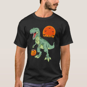 T Rex Halloween Dinosaur Boys Pumpkin Jackolantern T-Shirt