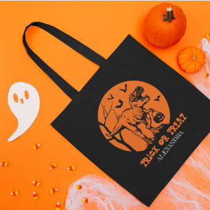 T Rex Halloween Dinosaur Orange Spooky Pumpkins Tote Bag