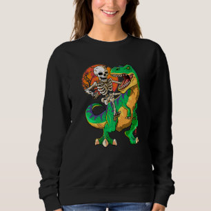T Rex Halloween Kids Boys Girls Skeleton Dinosaur  Sweatshirt