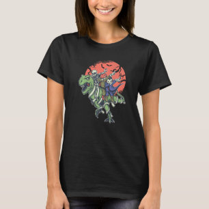 T REX HALLOWEEN SKELETON RIDING MUMMY DINOSAUR REX T-Shirt