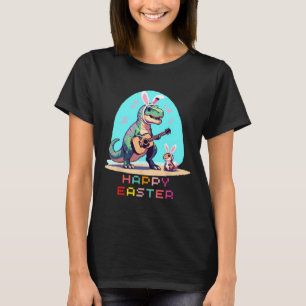 T-rex Happy Easter Eggs Retro Vintage Pixel Art Ro T-Shirt