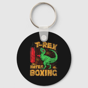 T-rex Hates Boxing Funny Boxer Dinosaur Tyrannosau Key Ring