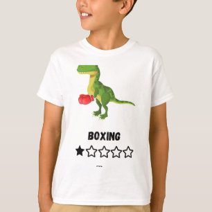 T-rex Hates Boxing Funny Dinosaur Print T-Shirt