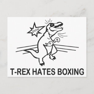 T Rex Hates Boxing Postcard