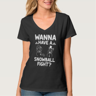 T Rex Hates Snowball Fights Funny Snow Throwing Sn T-Shirt