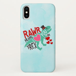 T-Rex in a Top Hat Rawr Means I Love You Funny Case-Mate iPhone Case