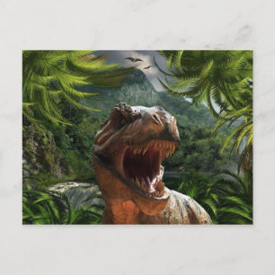T-Rex In Jungle Postcard Dinosaur