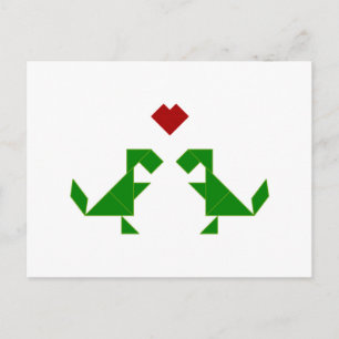T-Rex in Love (Tangramosaurus Rex) Postcard