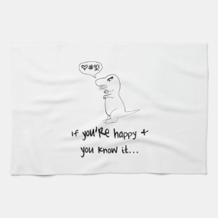 T-Rex Isn't Happy Tea Towel