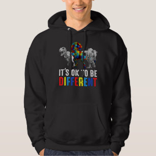 T Rex It's Ok To Be A Little Different Autism Awar Hoodie