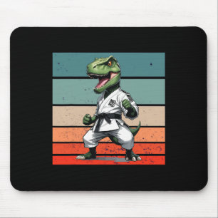 T.rex Karate Gi Black Belts Fierce Powerful Stance Mouse Pad