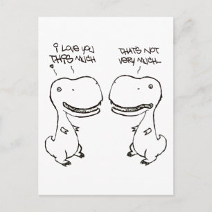 T-rex love postcard